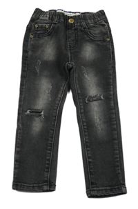 Tmavošedé skinny rifle s prošoupáním 