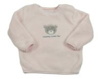 Světlerůžová plyšová mikina s medvídkem Nutmeg