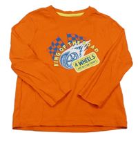 Oranžové triko s kolem a vlajkami Lupilu