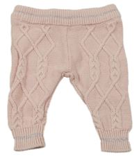 Světlerůžové vzorované pletené tepláky River Island