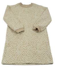 Béžovo-smetanové puntíkaté třpytivé teplákové šaty River Island