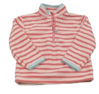 Růžová pruhovaná fleecová mikina Nutmeg