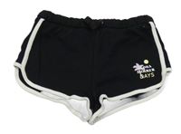 Černo-bílé teplákové kraťasy s nápisem M&S