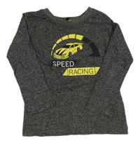 Tmavošedé melírované triko s autem Kiki&Koko