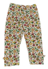 Béžovo-barevné květované crop legíny C&A