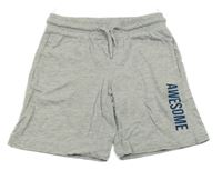 Světlešedé teplákové kraťasy s nápisem C&A