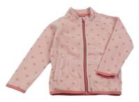 Růžová propínací fleecová mikina s hvězdami Impidimpi