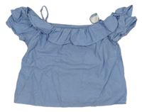 Světlemodrý lehký riflový top s volánkem H&M
