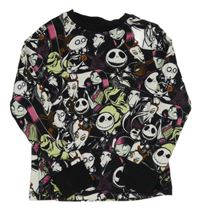 Černo-bílo-růžovo-zelené pyžamové triko - Nightmare Before Christmas George