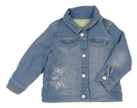 Modrá tepláková riflová bunda s motýlky Nutmeg