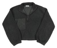 Antracitová huňatá crop mikina Primark