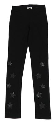 Černé tregíny s hvězdami z kamínků H&M