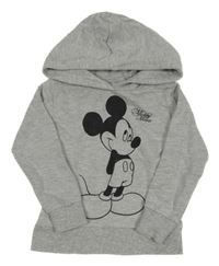 Šedá mikina s Mickeym a kapucí Disney