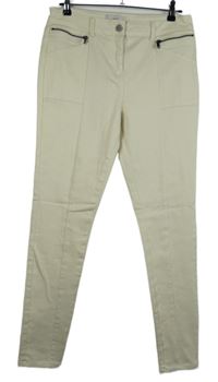 Dámské smetanové skinny elastické kalhoty Next vel. 14L
