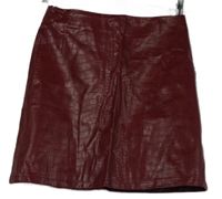 Dámská karmínová vzorovaná koženková sukně Primark 