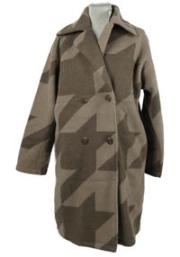 Nové - Dámský hnědo-béžový vzorovaný flaušový kabát Pep&Co