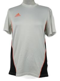 Pánské bílo-černé sportovní funkční tričko Adidas 