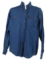 Pánská modrá riflová košile Talk of the Town vel. 16-16,5