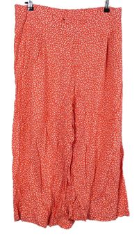 Dámské červené kytičkované culottes kalhoty New Look 