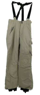 Pánské béžové šusťákové oteplovačky s kšandami Protest 