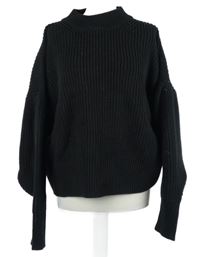 Dámský černý volný svetr 