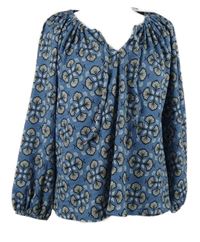 Nové - Dámská modrá vzorovaná strukturovaná halenka Jules&Leopold