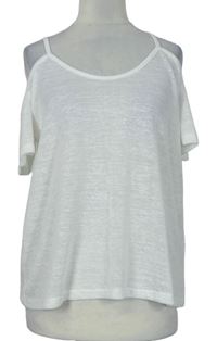 Dámské bílé úpletové tričko s volnými rameny Atmosphere 