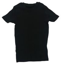 Černé žebrované tričko Next