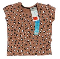 Starorůžové tričko s leopardím vzorem Primark