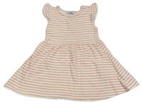 Bílo-růžové pruhované bavlněné šaty Primark