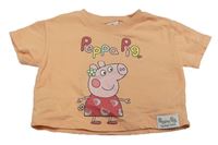 Neonově oranžová crop tepláková vesta s PEppa pig Next