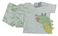 2set- bílé tričko s krokodýlem+ kraťasy Primark
