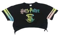 Černé crop tričko s potiskem Harry Potter C&A
