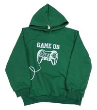 Zelená sportovní mikina s ovladačem a kapucí