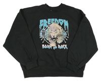 Černá oversize mikina s tygrem zn. Peacocks