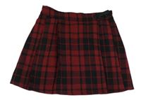 Červeno-černá kostkovaná vlněná sukně F&F