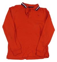 Červené polo triko s proužky Dunnes