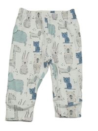 Bílé lehké tepláky se zvířátky