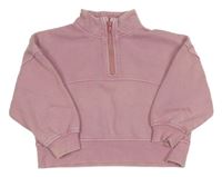 Světlerůžová oversize mikina se zipem Primark