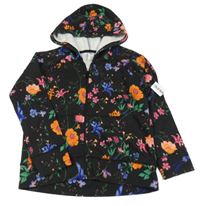 Nové - Černá květinová propínací mikina s kapucí Old Navy