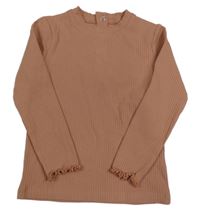 Starorůžové žebrované triko Tu