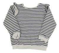 Bílo-tmavomodrá pruhovaná mikina F&F