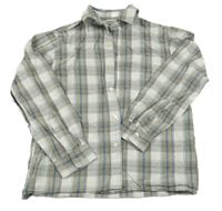 Béžovo-bílo-modrá kostkovaná košile Alive