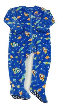 Modrý chlupatý overal s obrázky Dunnes