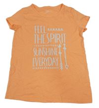 Neonově oranžové tričko s nápisy Yigga