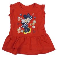 Červené tričko s Minnie s volány
