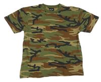 Zeleno-hnědo army vzorované tričko MIL-TEC