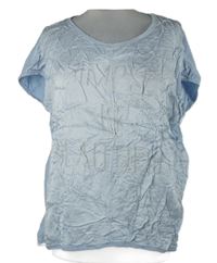 Dámská světlemodrá mačkaná halenka s nápisem 