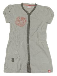 Šedo-bílé pruhované propínací šaty Name it