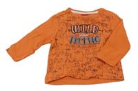 Oranžové triko se zvířaty a nápisy S. Oliver